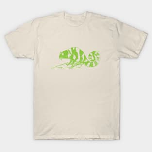 Distressed Chameleon logo - lime green T-Shirt